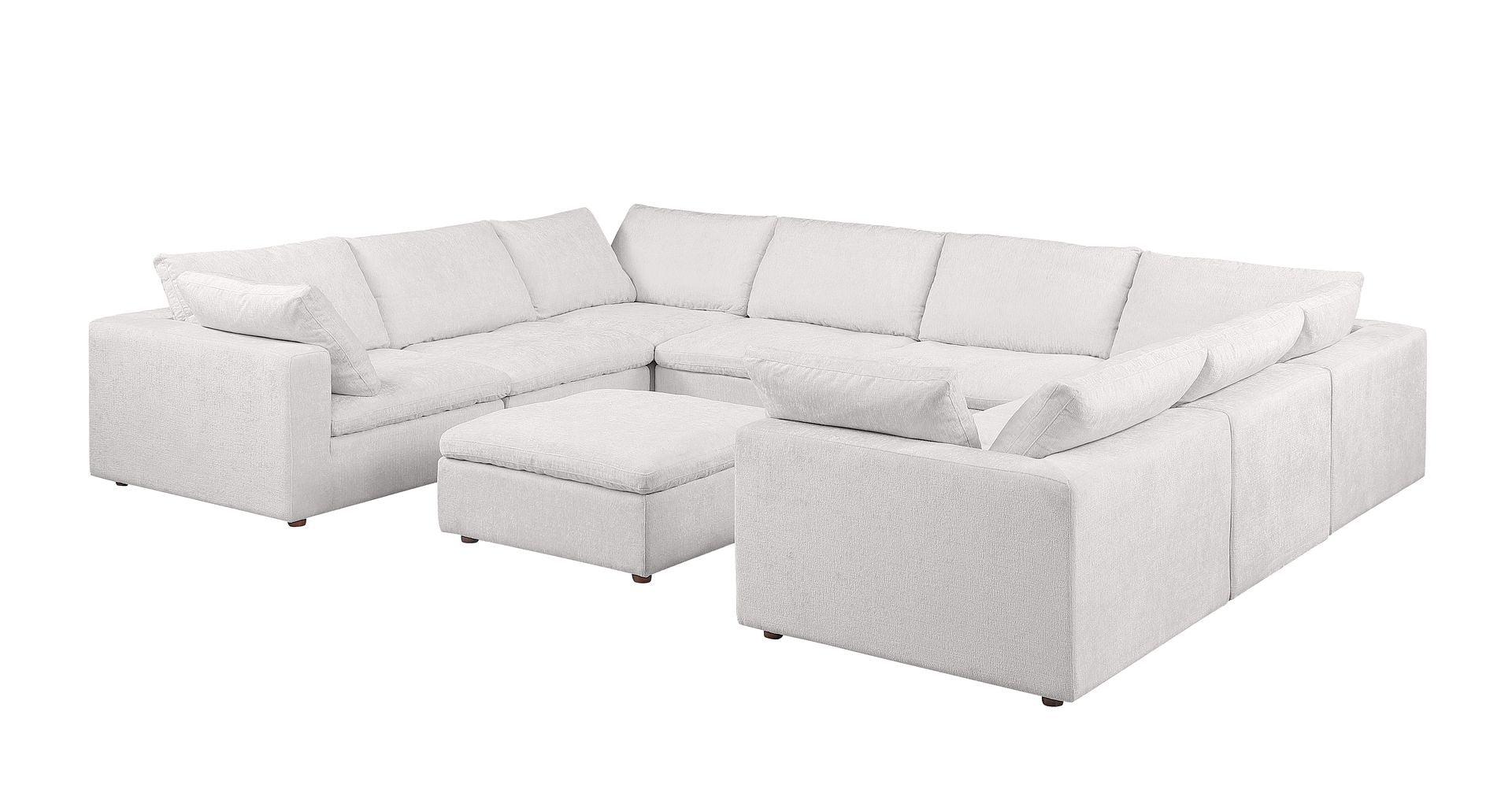 1100 Divanitalia 9-Piece U-Shaped Sectional Sofa in Top-grain Italian Leather