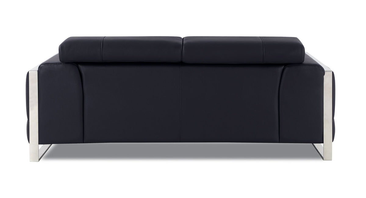 903 Divanitalia Sofa with Adjustable Headrest in Top-grain Italian Leather - Black - SKU 903-S-BLACK - view 4
