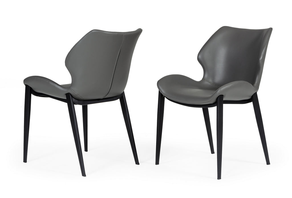 Instone - Industrial Dark Grey Eco-Leather Dining Chair (Set of 2)