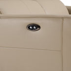 Eden - Modern Taupe Leather Sofa With 2 Recliners