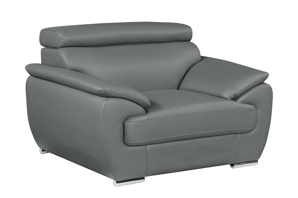 4571 Modern Genuine Leather 2-Piece Sofa Set - Dark Grey - SKU 4571-LV GRAY 2PC (S/L) - GROUP - view 8