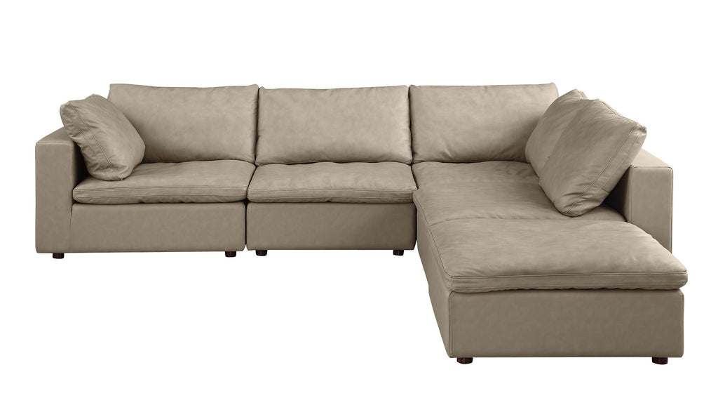 1100 Divanitalia 5-Piece Left Arm Facing 4-Seat Sectional Sofa - Top-grain Italian Leather