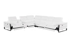 1246 Divanitalia 7-Piece L-Shaped Modular Power Reclining Sectional Sofa with 4 Power Recliners and Power Headrests - Top Grain Italian Leather