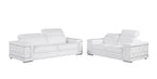 296 Modern Genuine Leather 2-Piece Sofa Set - White - SKU 296-WHITE-2PC - view 2