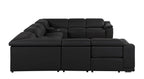 9762 Divanitalia 10-Piece U-Shaped Top Grain Italian Leather Sectional Sofa with 4 Power Recliners