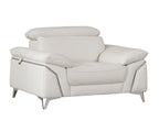 727 Divanitalia 3-Piece Sofa Set with Adjustable Headrest in Top-grain Italian Leather - White - SKU 727- WHITE 3PC (S/L/CH) - GROUP - view 9