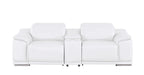 2679 Genuine Leather Console Loveseat with Dual Power Recliners - White - SKU 2679-WHITE-3.2-HT - view 3