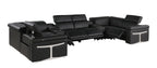 1126 Divanitalia 8-Piece U-Shaped Sectional Sofa in Top Grain Italian Leather with 4 Power Recliners & Power Headrests