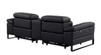 1246 Divanitalia Top Grain Italian Leather Console Loveseat with Power Headrest - Black - SKU 1246-BLACK-3.2-HT - view 6