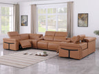 1126 Divanitalia 8-Piece U-Shaped Sectional Sofa in Top Grain Italian Leather with 2 Power Recliners & Power Headrests