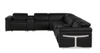 1126 Divanitalia 8-Piece L-Shaped Sectional Sofa in Top Grain Italian Leather with 4 Power Recliners & Power Headrests