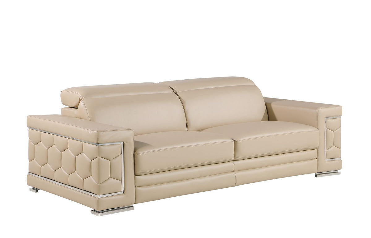296 Modern Genuine Leather Sofa - Beige - SKU 296-BEIGE-S - view 2