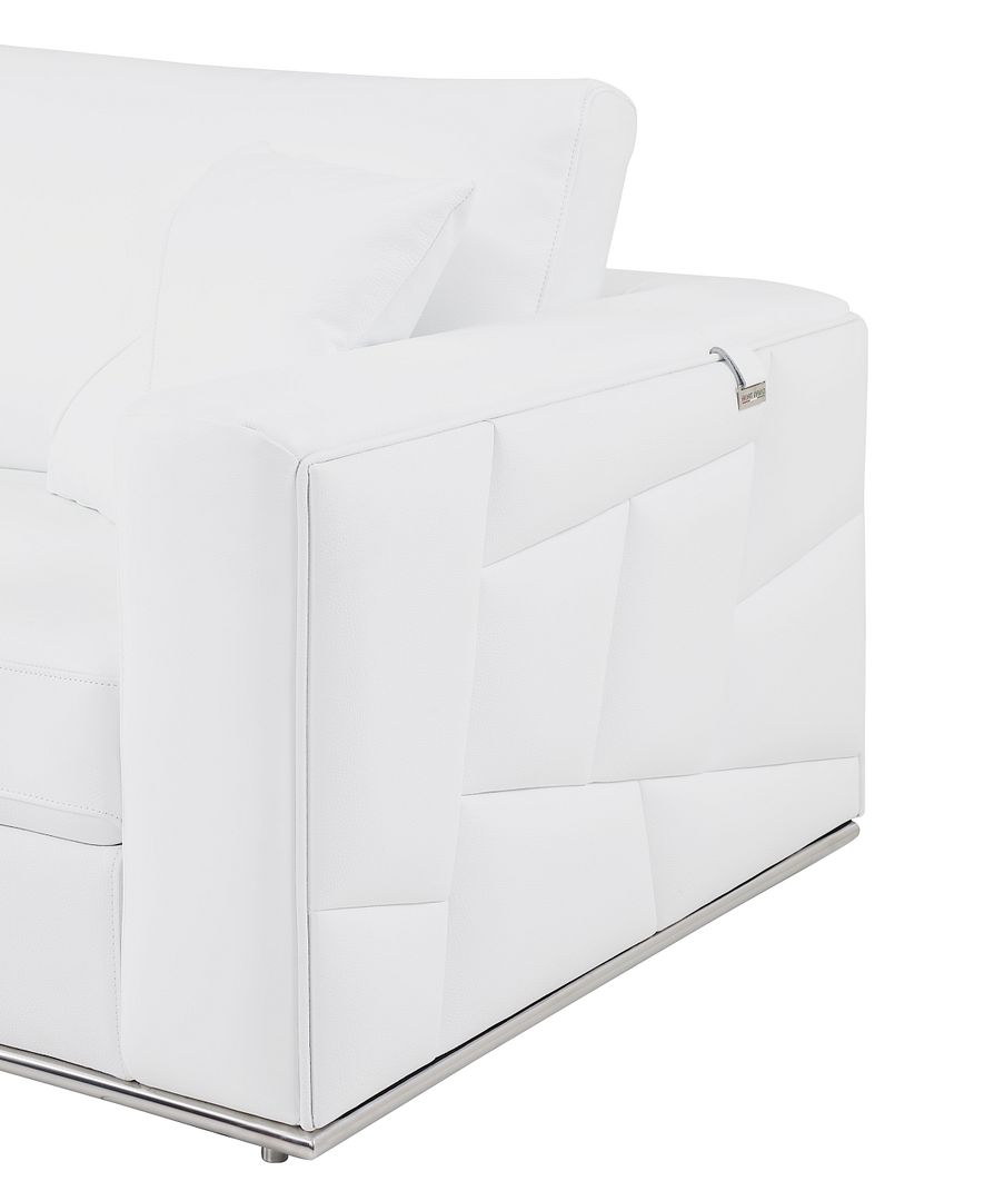 998 Divanitalia Cream Left Arm Facing Sectional Sofa in Top-grain Italian Leather