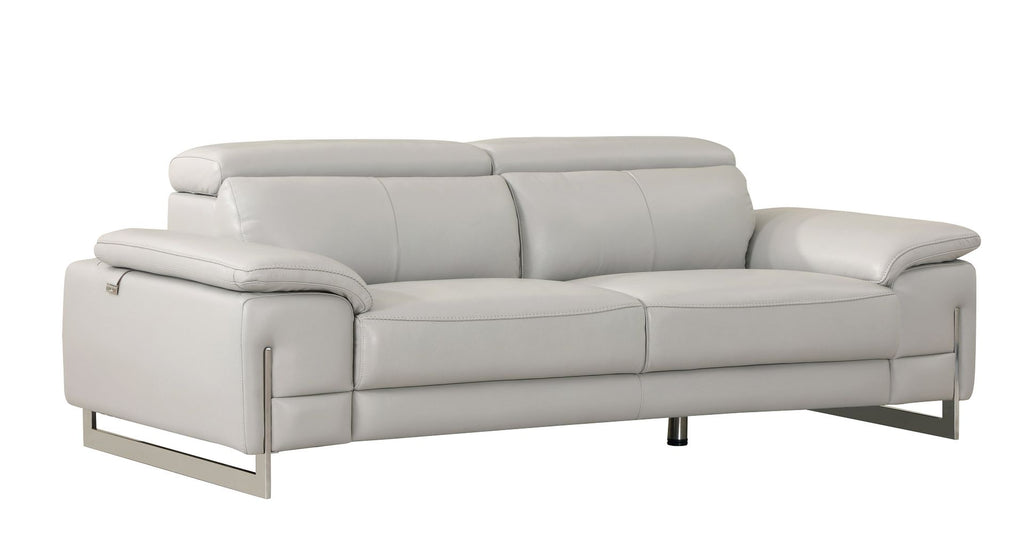 636 Divanitalia Dark Gray Loveseat with Adjustable Headrest in Top-grain Italian Leather