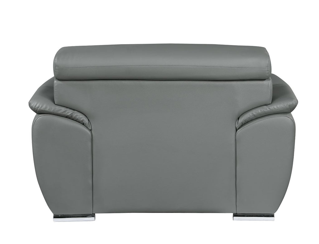 4571 Modern Genuine Leather Chair - Dark Grey - SKU 4571-CH-GREY - view 4