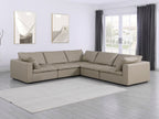 1100 Divanitalia 5-Piece L-Shaped Sectional Sofa - Top-grain Italian Leather - Beige