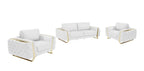 1050 Divanitalia 2-Piece Sofa Set in Top-grain Italian Leather - White - SKU 1050-WHITE-3PC - view 2