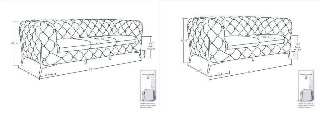 970 Divanitalia 2-Piece Sofa Set in Top-grain Italian Leather - White - SKU 970- WHITE 2PC (S/L) - GROUP - view 17