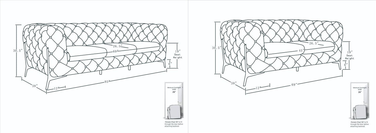 970 Divanitalia 2-Piece Sofa Set in Top-grain Italian Leather - White - SKU 970- WHITE 2PC (S/L) - GROUP - view 17
