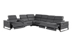 1246 Divanitalia 7-Piece L-Shaped Modular Power Reclining Sectional Sofa with 3 Power Recliners and Power Headrests - Top Grain Italian Leather