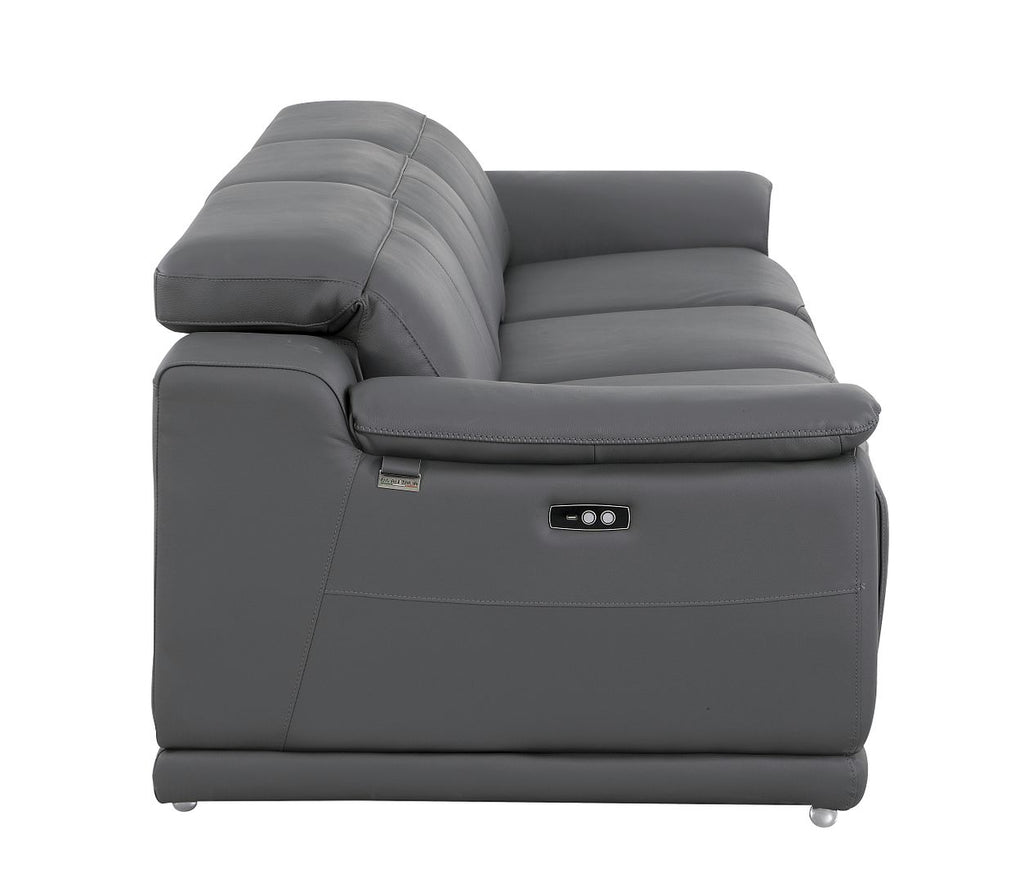9762 Divanitalia 3-Piece Modular Power Reclining Sofa with 2 Power Recliners in Top Grain Italian Leather