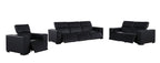 1208 Leather Reclining Set - Sofa, Loveseat & Chair with 6 Power Recliners - Black - SKU 1208-BLACK-6.6-HT-3PC - view 4
