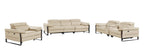 1246 Divanitalia Modular Power Dual Reclining Sofa, Console Loveseat, and Chair Set with Power Headrests - Top Grain Italian Leather - Beige - SKU 1246-BEIGE-7.5-HT-3PC - view 3