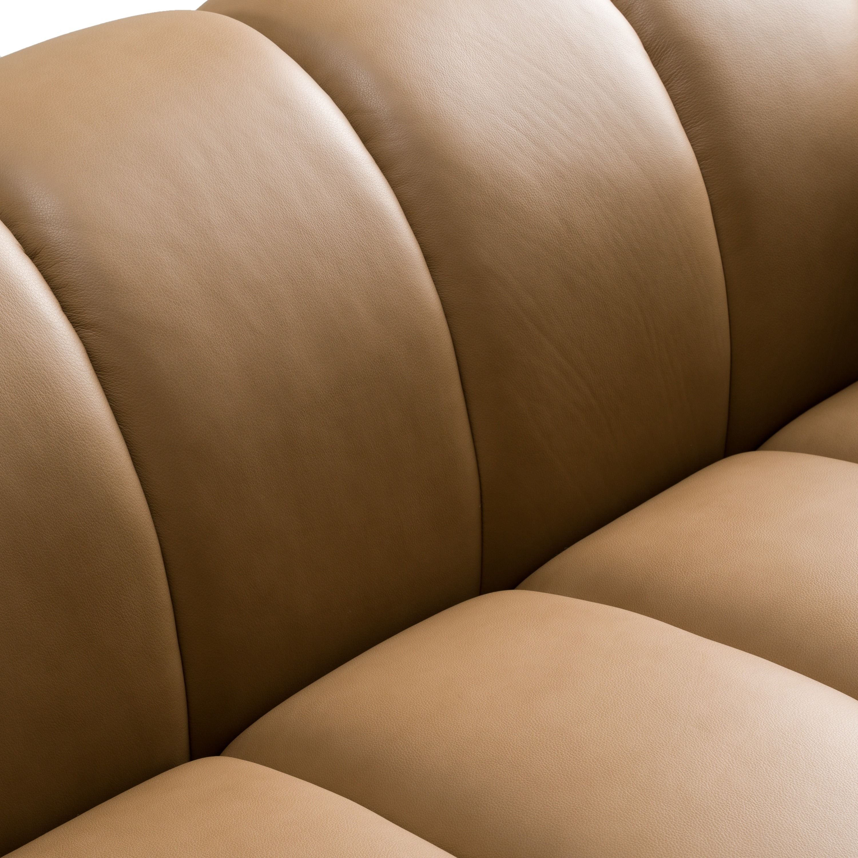 Divani Casa Ekwok - Modern Tan Leather Sofa