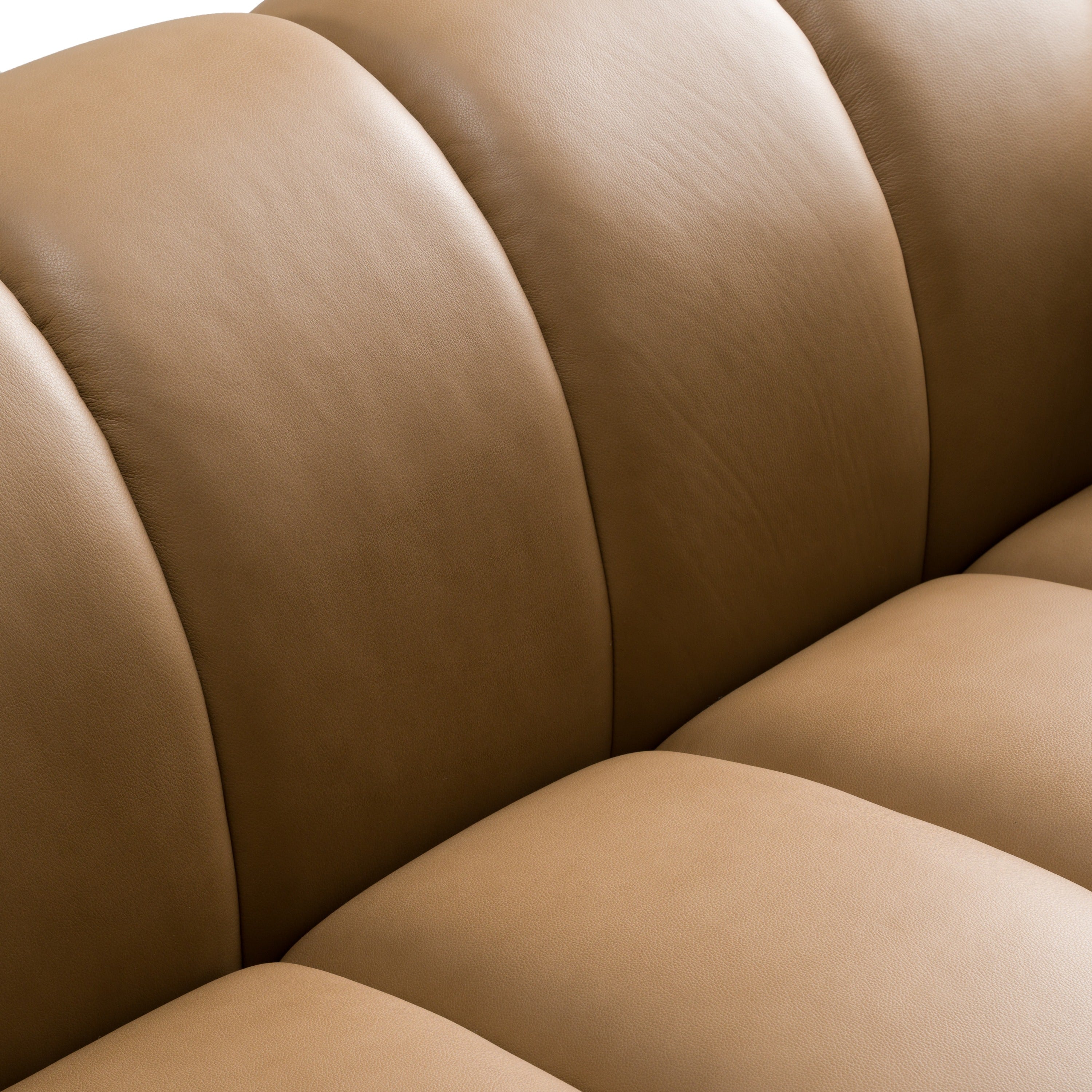 Ekwok - Modern Tan Leather Sofa