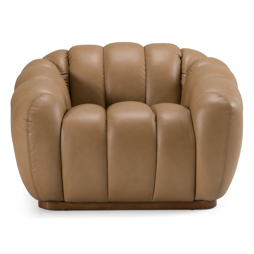 Divani Casa Ekwok - Modern Tan Leather Chair