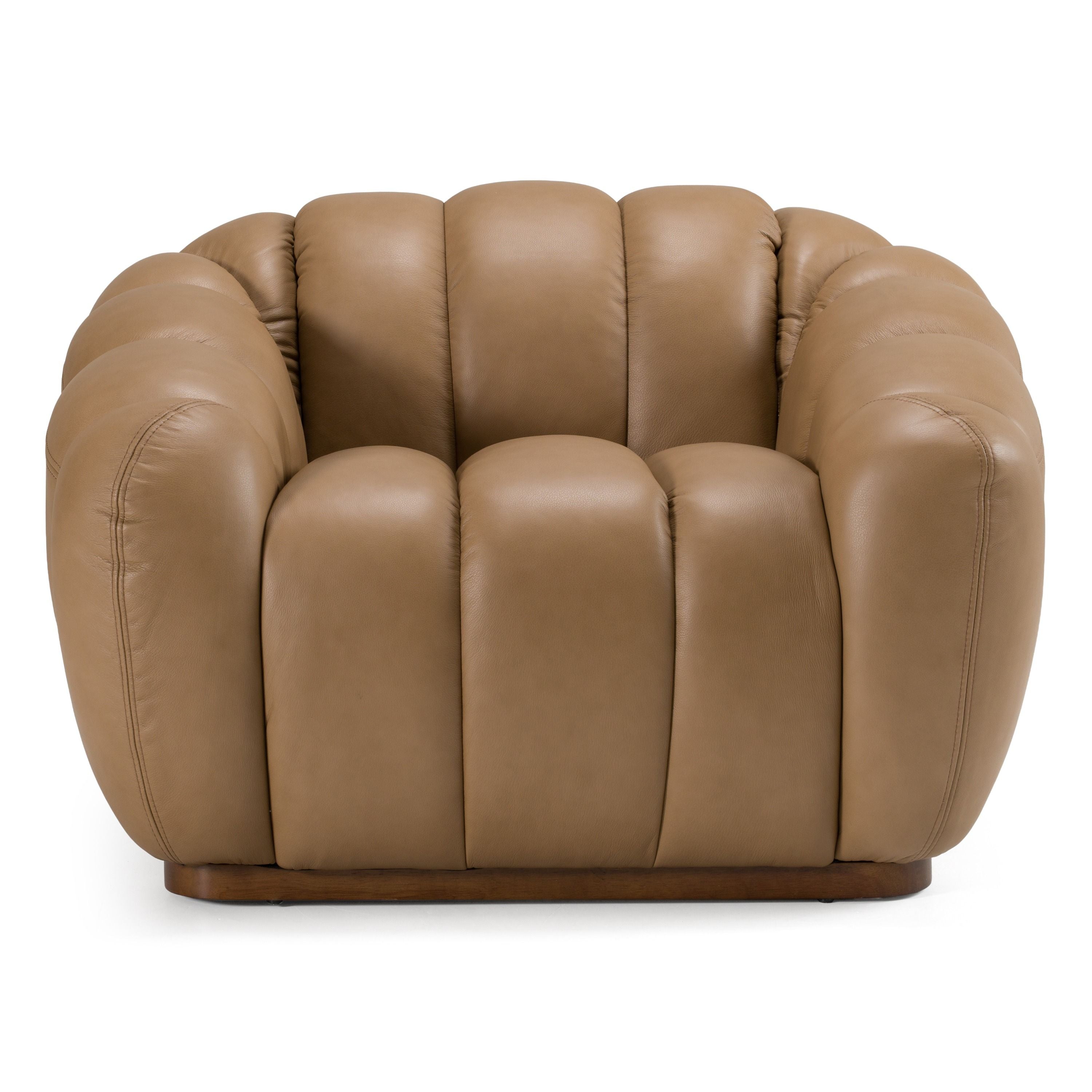 Divani Casa Ekwok - Modern Tan Leather Chair
