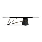 Elkhorn - Glam Black Ash + Stainless Steel 126" Dining Table
