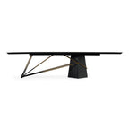 Elkhorn - Glam Black Ash + Stainless Steel 126" Dining Table