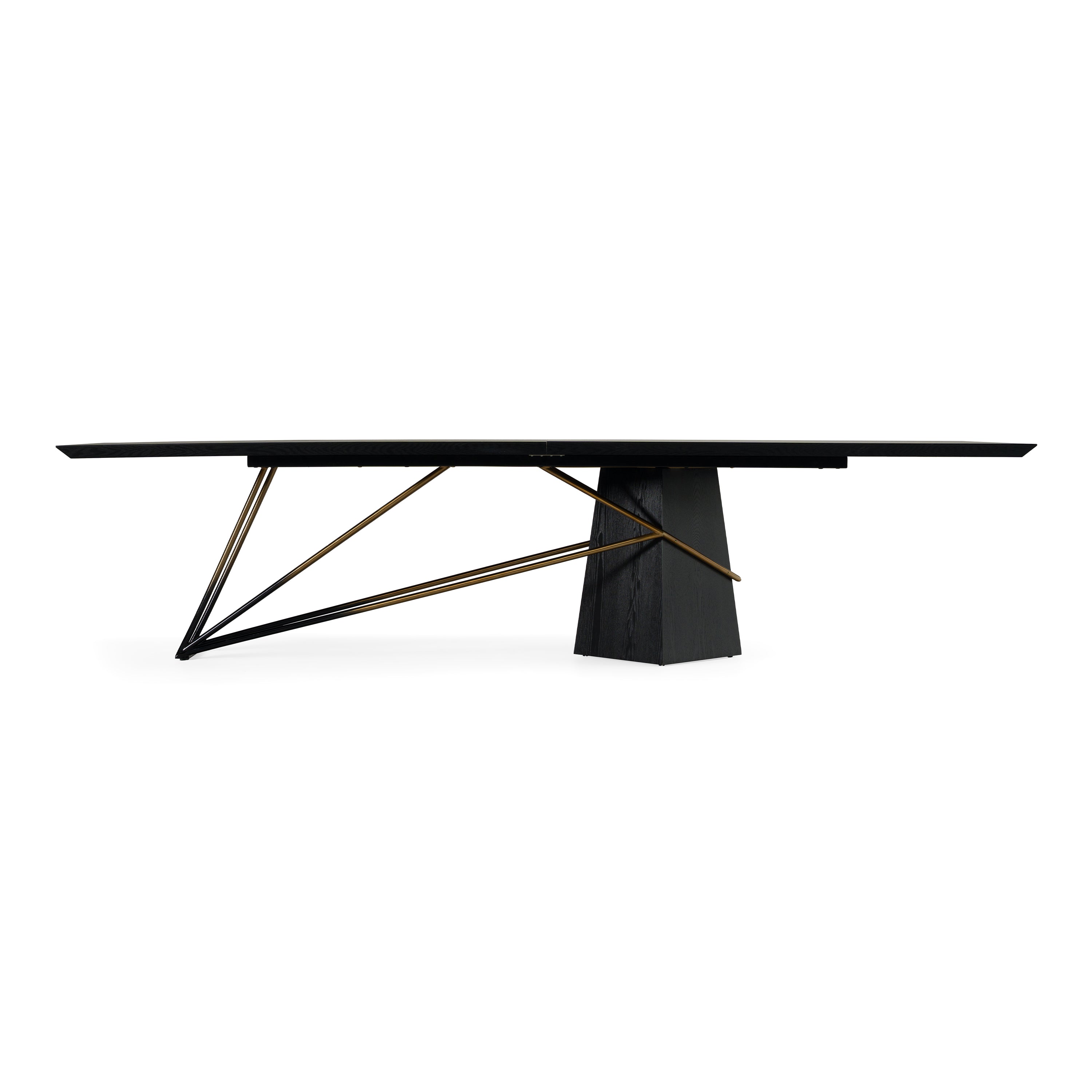 Elkhorn - Glam Black Ash + Stainless Steel 126" Dining Table