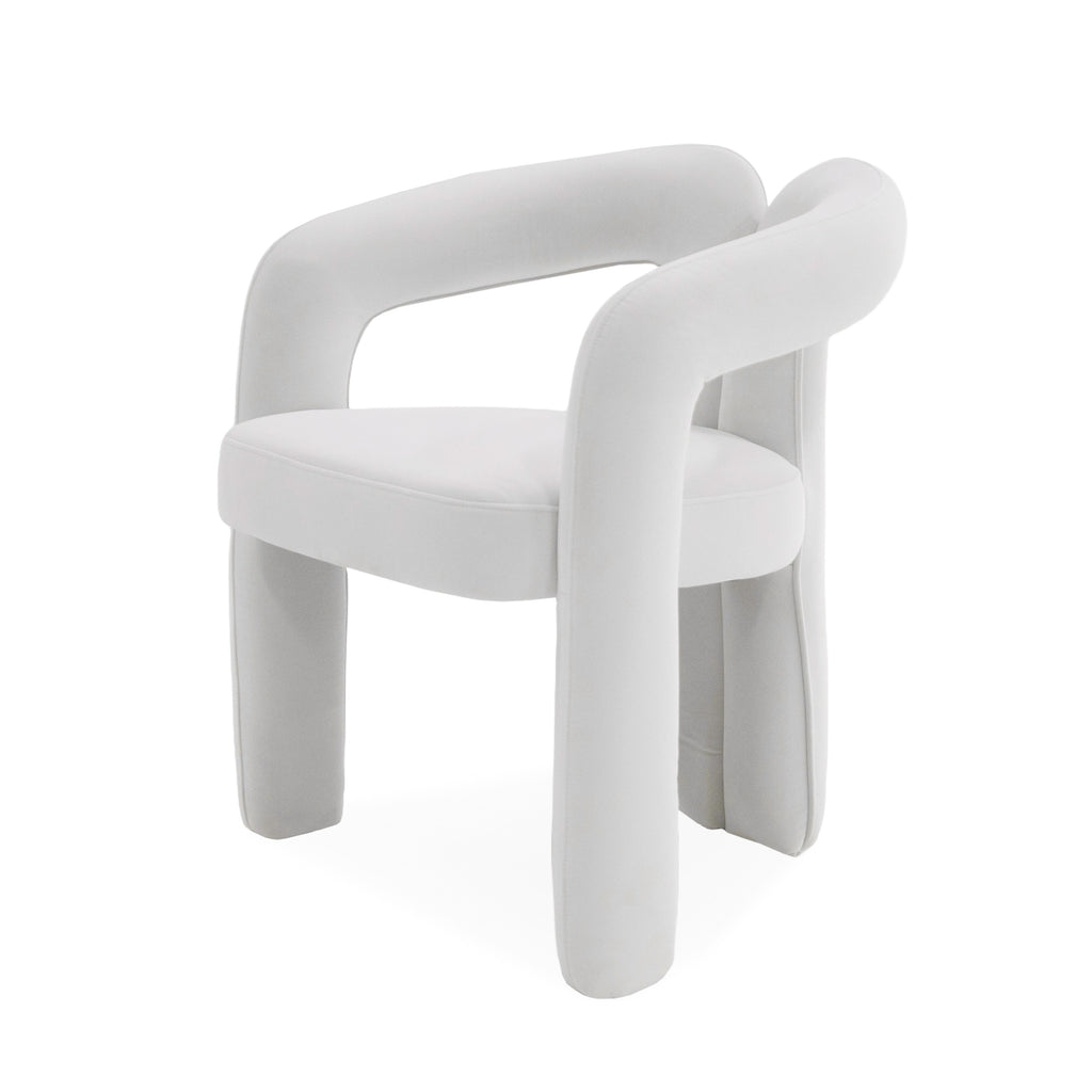 Ellen - Glam White Velvet Dining Chair