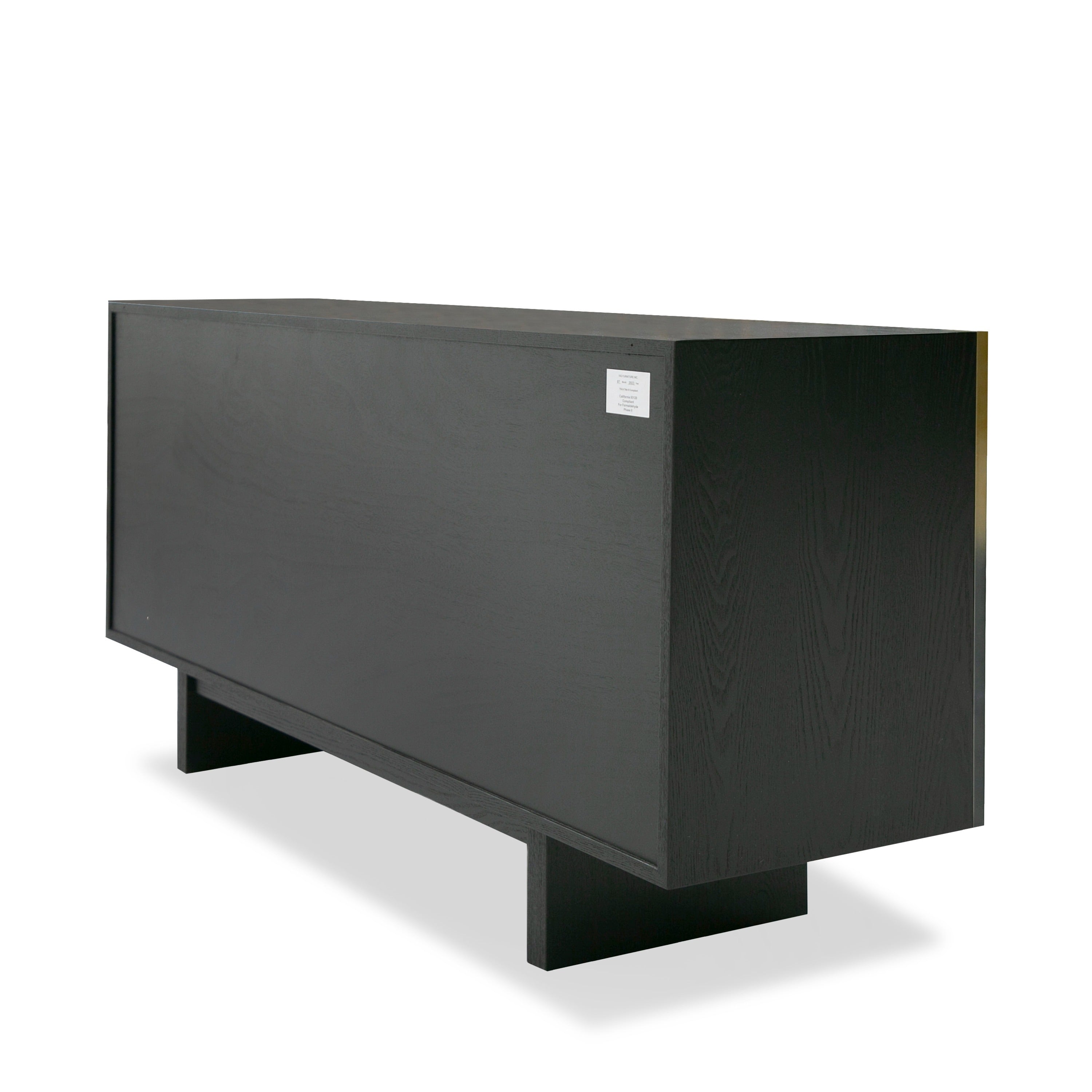 Elmira - Glam Black Ash + Gradient Stainless Steel Buffet