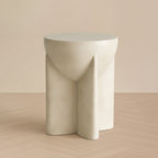 Elsa - Modern Oyster Concrete Round End Table