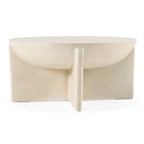Elsa - Modern Oyster Concrete Round Coffee Table