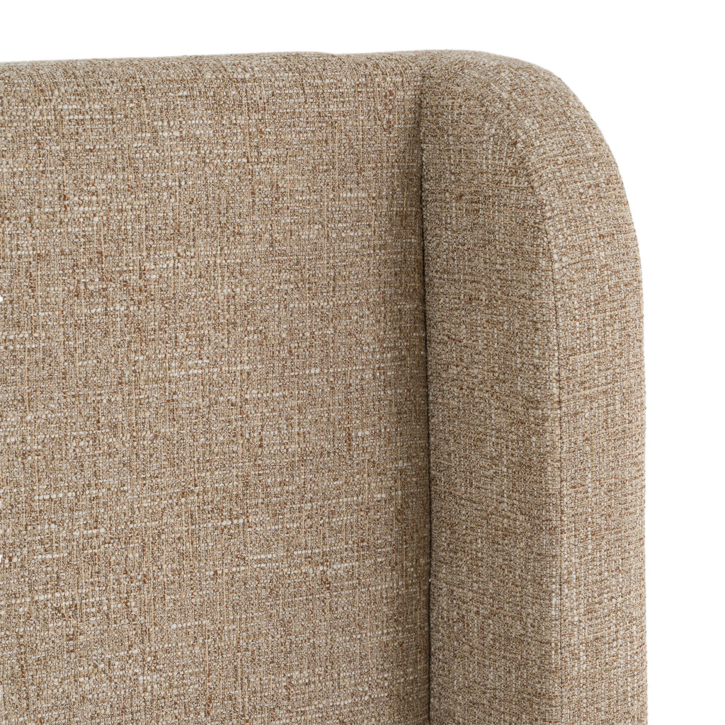 Emilio + Roma - Modern Beige Fabric + Walnut 4-Piece Bedroom Set - Modern Beige Fabric + Walnut 4 - Piece Bedroom Set