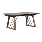 Emmond - Mid-Century Modern Ceramic + Walnut Extendable Dining Table