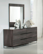 Enzo Italian Modern Grey Oak Mirror