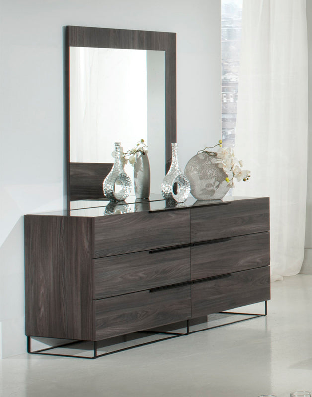 Enzo Italian Modern Grey Oak Mirror