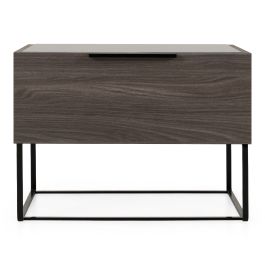 Enzo Italian Modern Grey Oak Nightstand