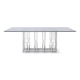 Ericson - Modern Glass & Stainless Steel Dining Table