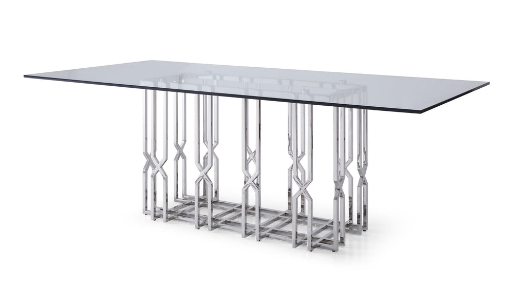Ericson - Modern Glass & Stainless Steel Dining Table