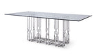 Ericson - Modern Glass & Stainless Steel Dining Table