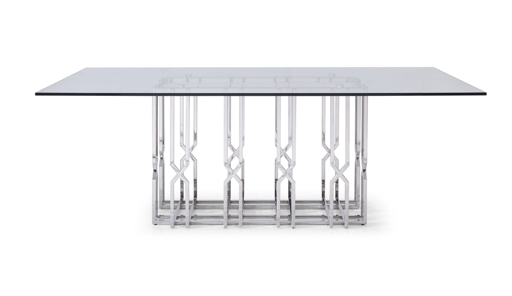Ericson - Modern Glass & Stainless Steel Dining Table