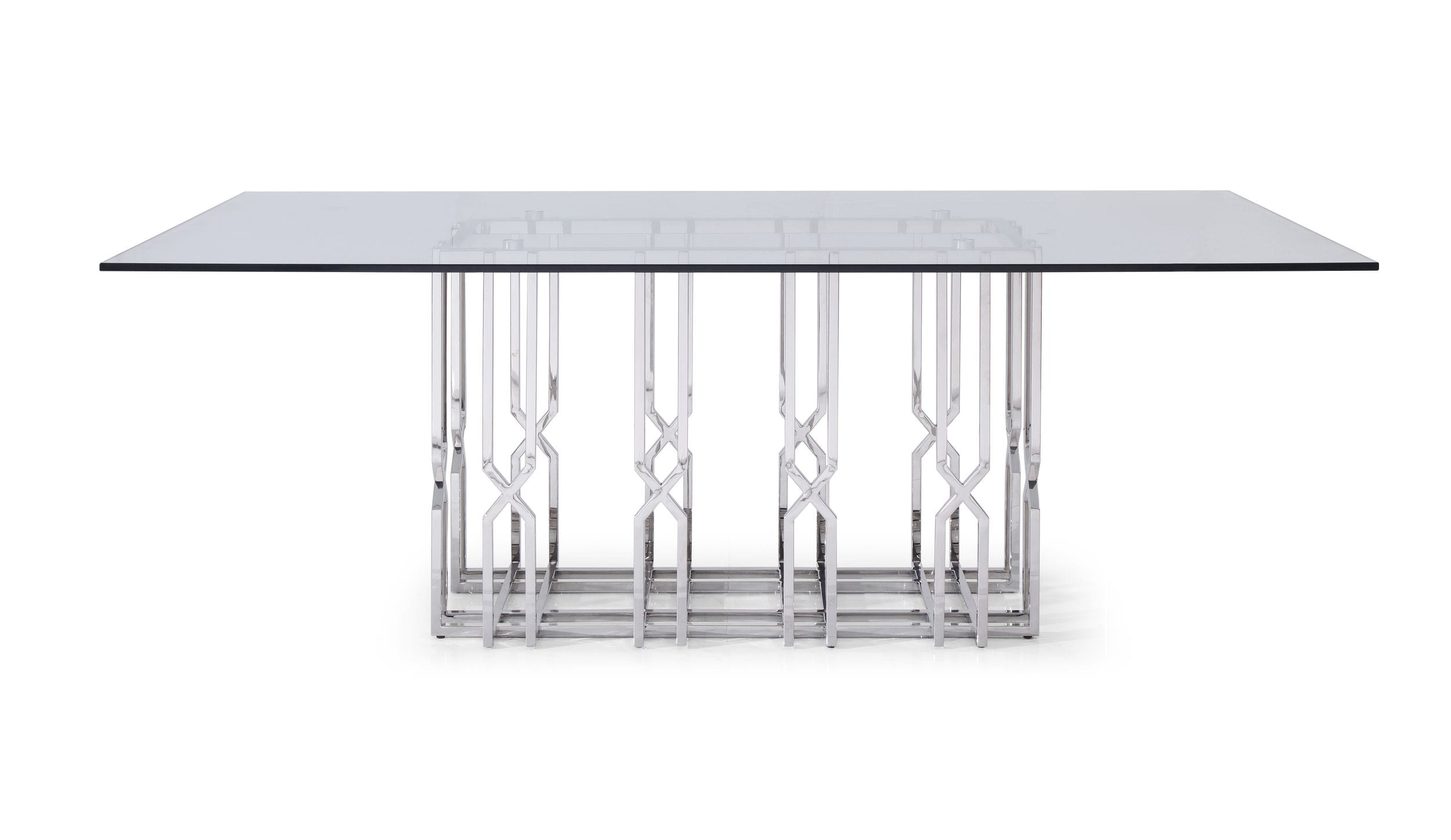 Ericson - Modern Glass & Stainless Steel Dining Table
