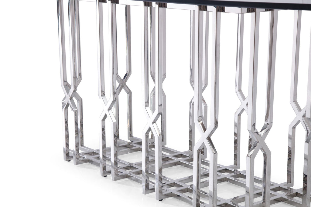 Ericson - Modern Glass & Stainless Steel Dining Table