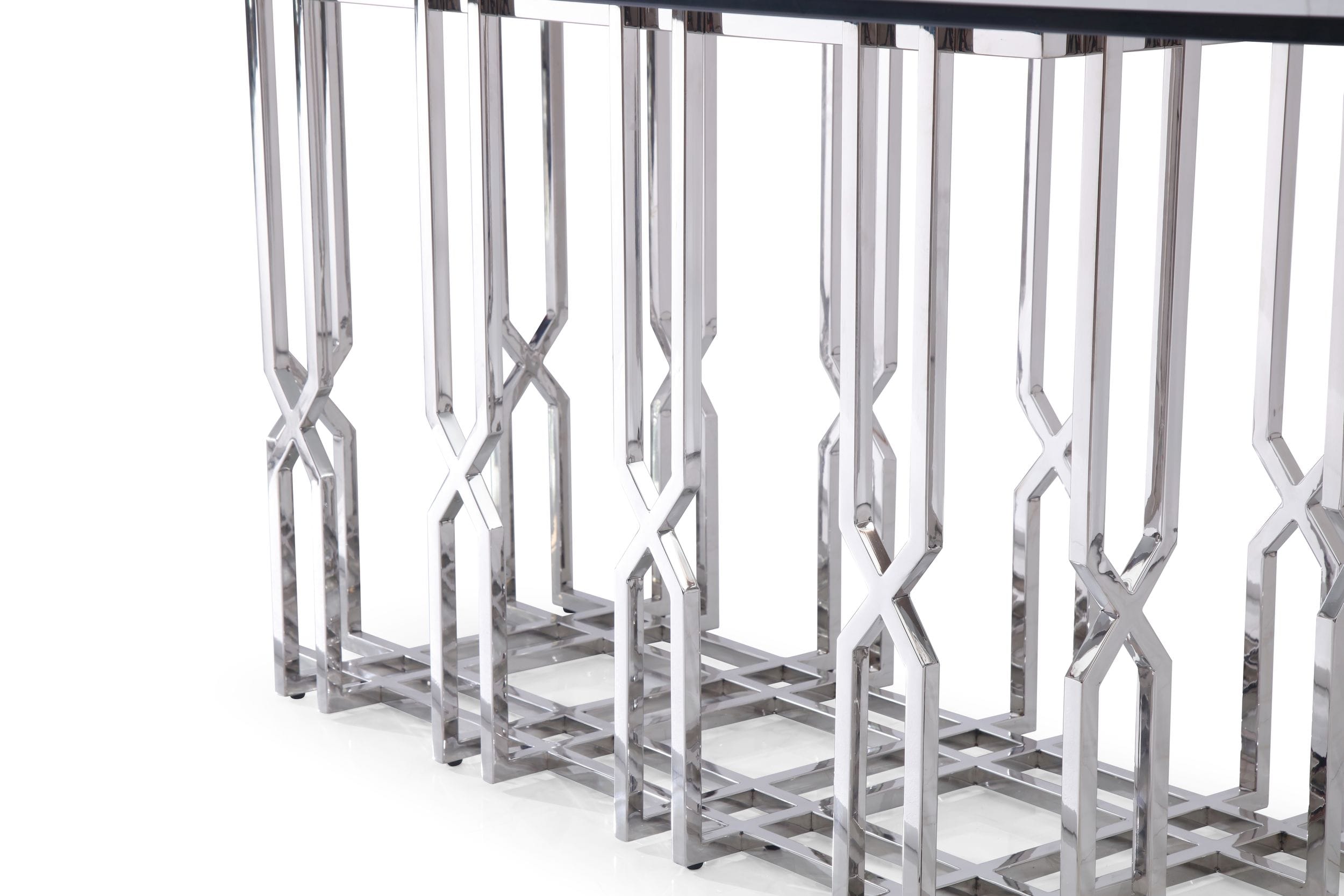 Ericson - Modern Glass & Stainless Steel Dining Table